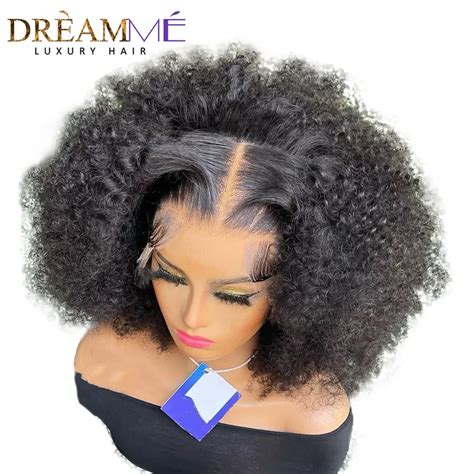 Afro Kinky Curly 13x6 13x4 Lace Front Wig Glueless Mongolia Lace