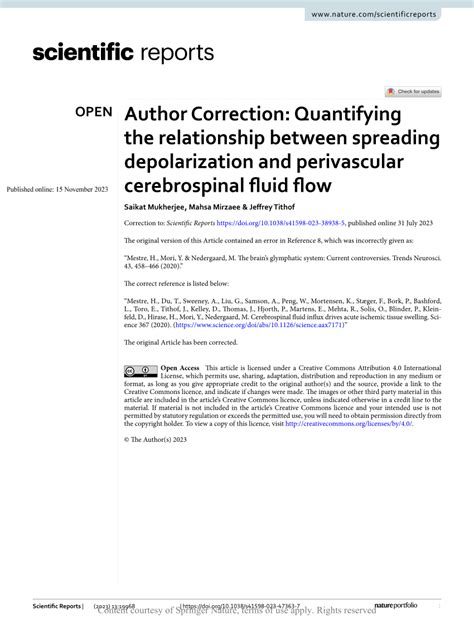 PDF Author Correction Quantifying The Relationship Between Spreading