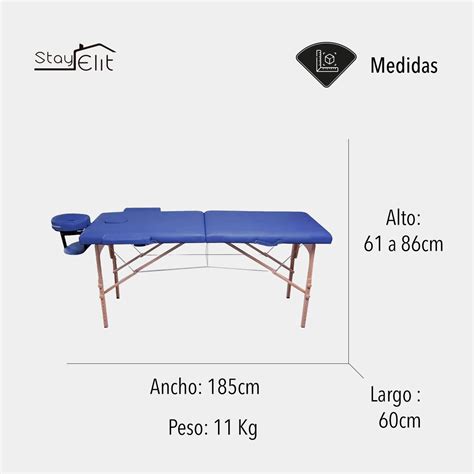 Camilla Para Masaje Plegable Port Til Y Reclinable Color Azul Leniv