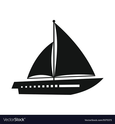 Sailing Yacht Icon Simple Style Royalty Free Vector Image