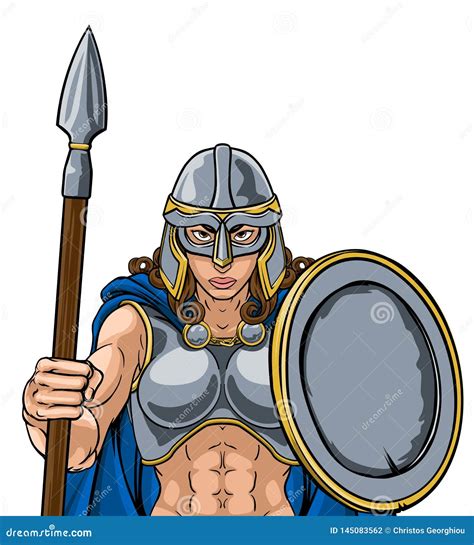 Viking Trojan Spartan Celtic Warrior Knight Woman Stock Vector