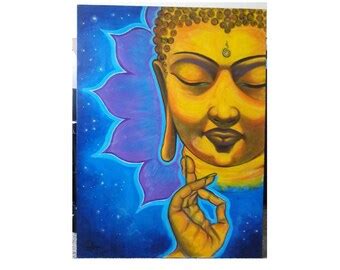 Buddha In Meditation Oil Painting Handpainted On Canvas M Without Frame