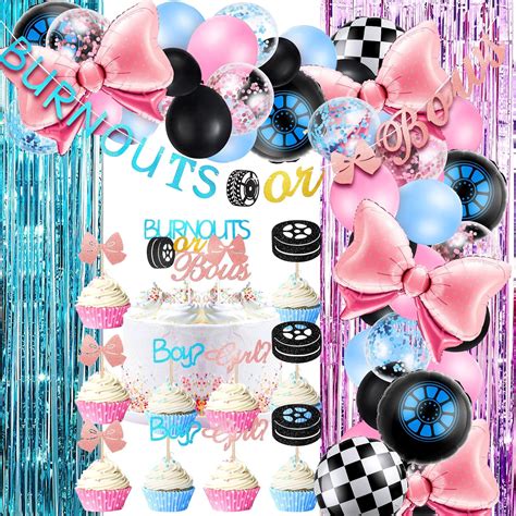 Pcs Burnouts Or Bows Gender Reveal Decorations India Ubuy