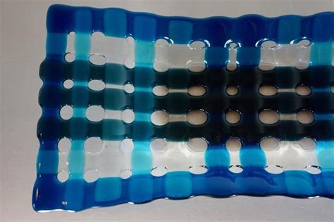 Fused Glass Handmade Rectangular Woven Platter In Different Etsy