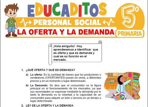 Ejercicios De La Oferta Y La Demanda Para Quinto De Primaria