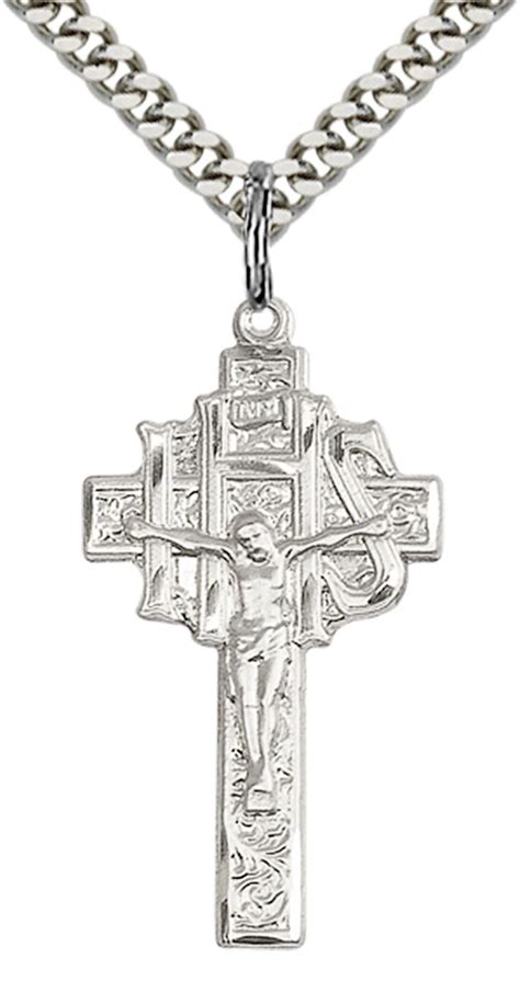 Sterling Silver Crucifix Ihs Pendant With Chain Ewtn Religious Catalogue