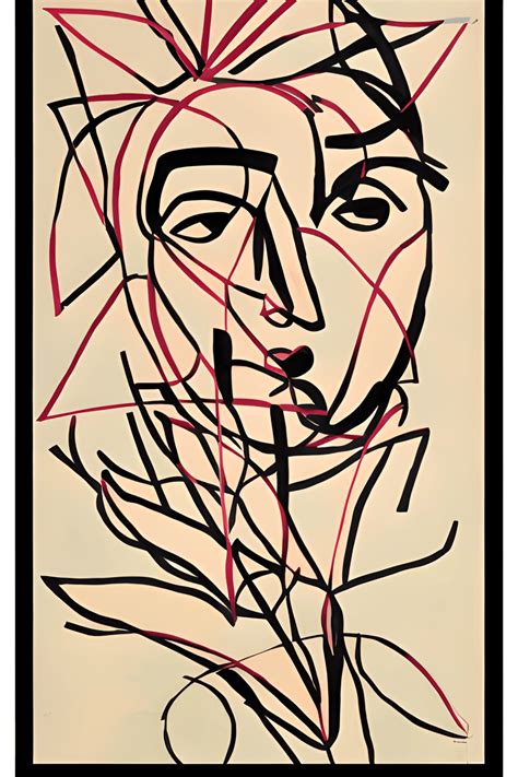 PAPER CUT Abstrakcyjny Portret Kwiatowy Wzór HENRI MATISSE PLAKAT