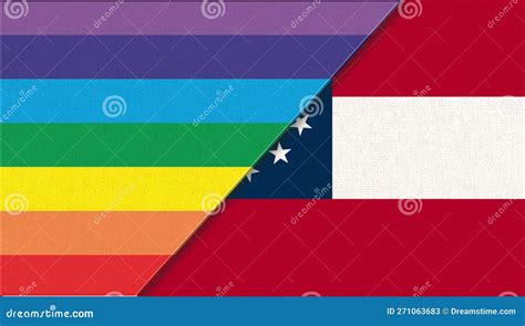 Flags Of Lgbt And Georgia Collaboration Between Lgbt And Georgia Stock