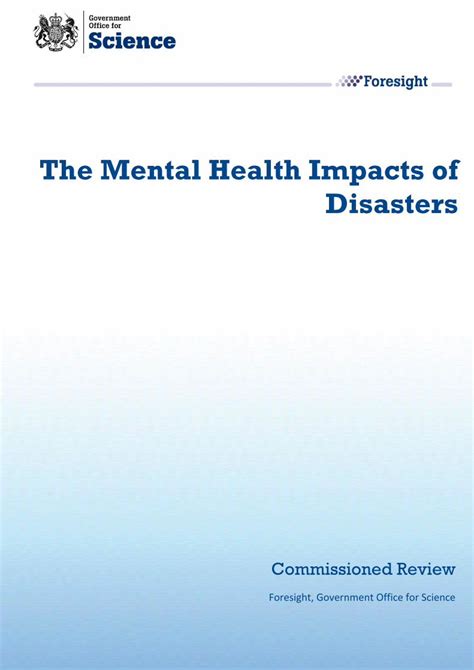 Pdf The Mental Health Impacts Of Disasters Gov Uk · The Mental