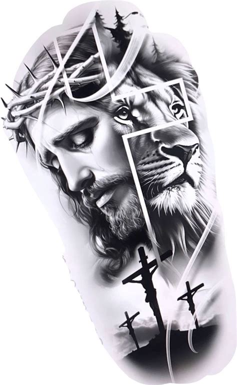 Pin by guim on Salvamentos rápidos in 2024 Jesus tattoo design Lion