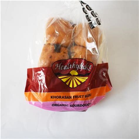 Healthybake Khorasan Fruit Buns 6 Pack 500g All About Organics Online