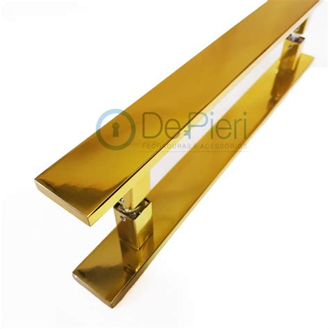 Puxador Porta Pivotante Cm Inox Dourado Reto Favorita R Em