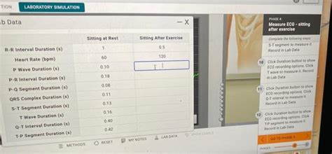 Solved ETION LABORATORY SIMULATION B Data X PHASE Measure Chegg