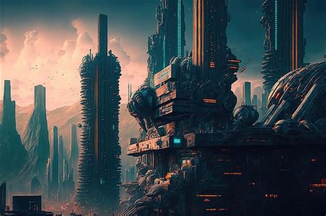 Premium Photo | Science fiction city