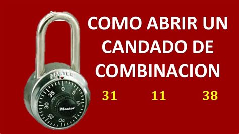 COMO ABRIR UN CANDADO DE COMBINACION MASTER LOCK YouTube