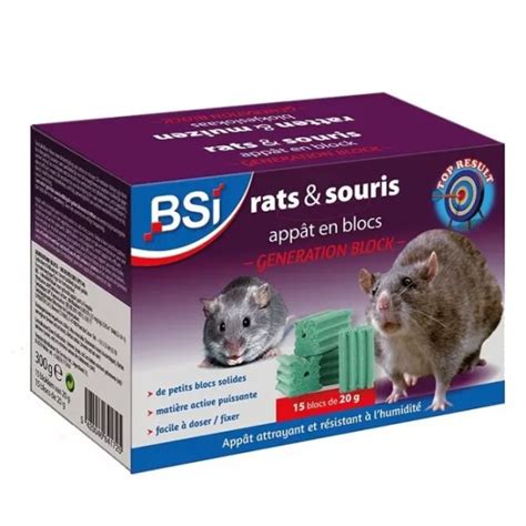 Appâts en blocs pour souris et rats BSI