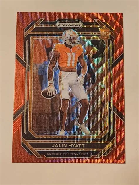 JALIN HYATT 2023 Prizm Draft Picks 141 Red Wave Prizm RC Volunteers NY