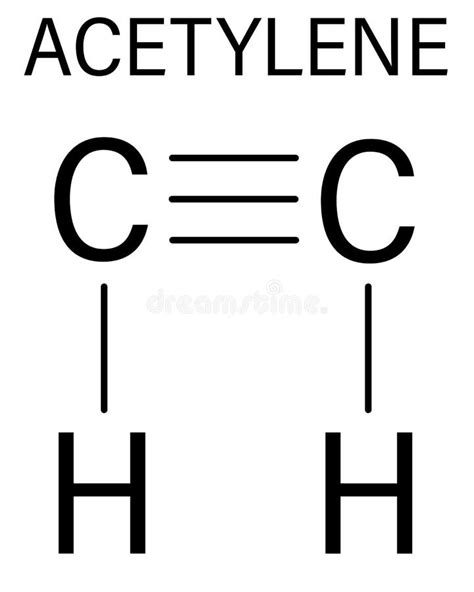 Acetylene or Ethyne Molecule. Used in Oxy-acetylene Welding. Skeletal ...