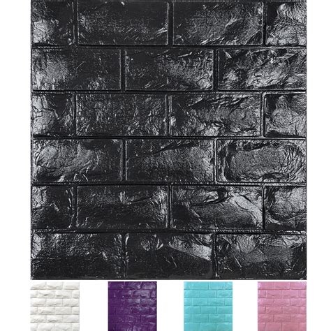 Buy Pcs D Wall Panels Peel And Stick Faux Brick Wallpaper Black Self