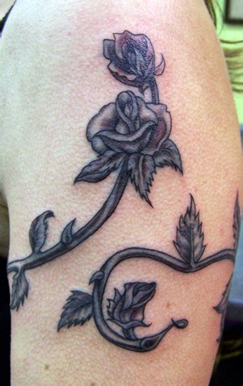 Black Rose Vine Tattoo Design