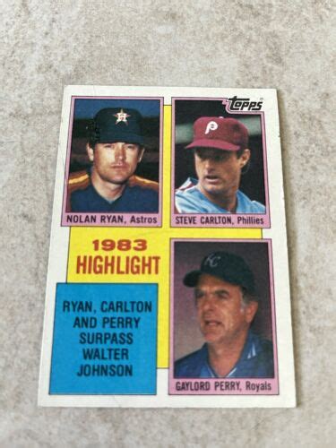 Topps Highlight Nolan Ryan Gaylord Perry Steve Carlton