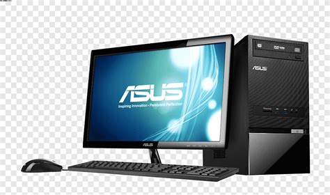 Monitor Layar Datar Asus Hitam Dan Menara Komputer Komputer Desktop Komputer Pribadi Unit