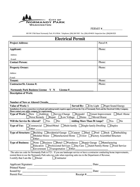 Fillable Online Normandypark Civicweb Inspection Line Electrical