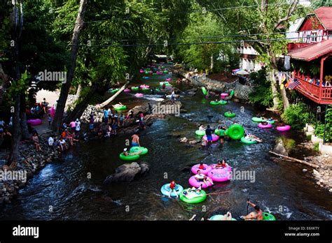 Helen Ga Usa Aug 31 2014 Tourist Tubing The Lazy River