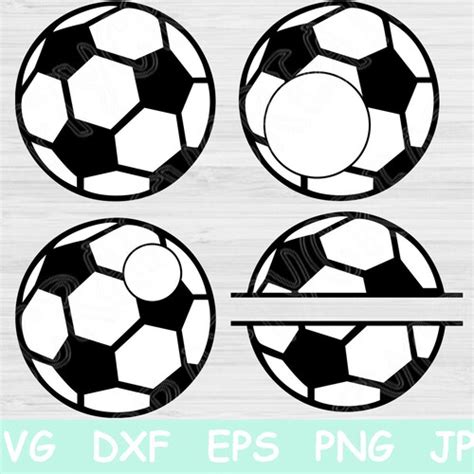 Soccer Ball Split Monogram Svg Dxf Eps Ai Cdr Vector Files Etsy