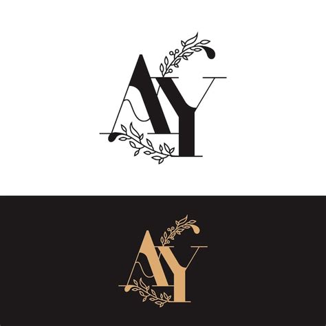 Monogramme De Mariage Dessin La Main Logo Ay Vecteur Premium