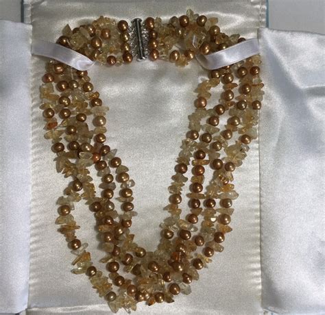 Ross Simons Multi Strand Torsade Baroque Pearls Citri Gem