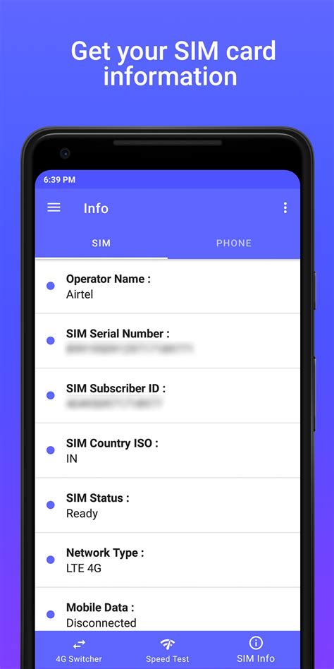 4G LTE Network Switch - Speed Test & SIM Card Info for Android - APK ...