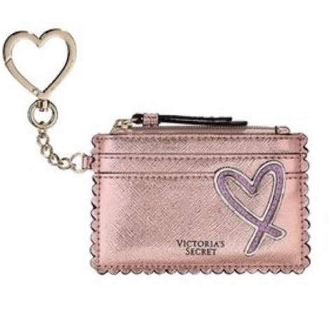 Victorias Secret Metallic Pink Cardholder Mini Depop