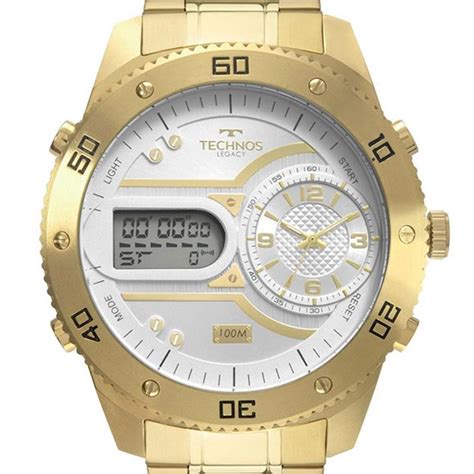 Rel Gio Technos Masculino Ana Digi Legacy Dourado Cb X Submarino