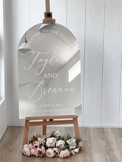 Arch Mirror Acrylic Wedding Welcome Sign Modern Welcome Sign Etsy