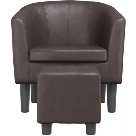 Fauteuil Cabriolet Avec Repose Pied Marron Similicuir