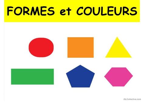 Les FORMES et les COULEURS Français FLE powerpoints