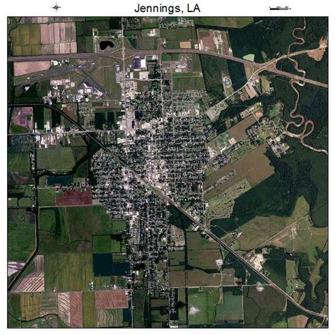 Aerial Photography Map of Jennings, LA Louisiana