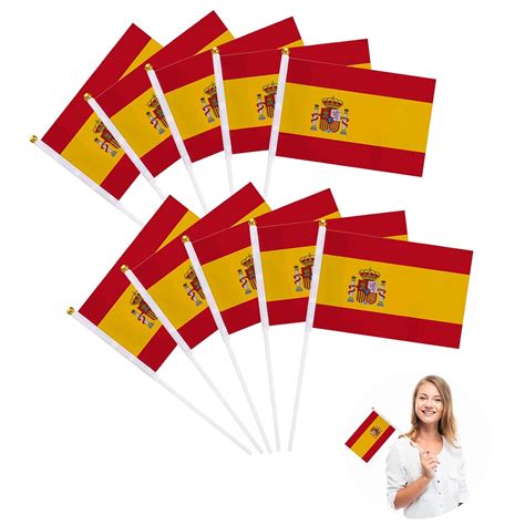 Spanien Flagge Spanische Mini Flagge 10 Kleine Handwinkende Flaggen