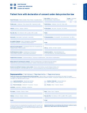 Fillable Online Patient Form With Declaration Of Consent Under Data