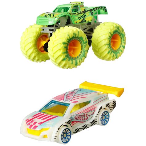 Hot Wheels Monster Trucks Glow In The Dark Pack Smyths Toys Uk