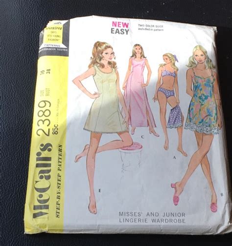 Mccall S Sewing Pattern Misses Junior Lingerie Etsy