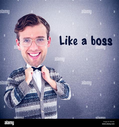 Composite Image Of Nerd Smiling Stock Photo Alamy