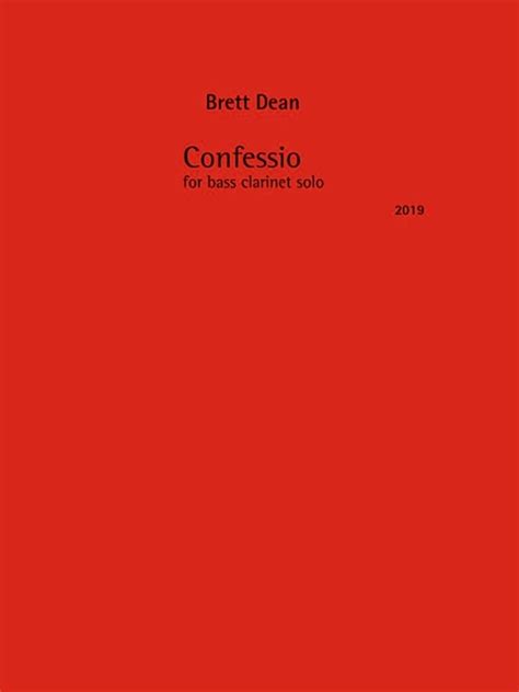 Confessio Brett Dean Partition Clarinette