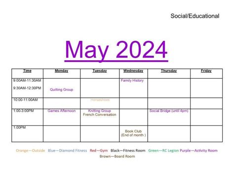 May 2024 Social Educational Activities Schedule Lennox And Addington