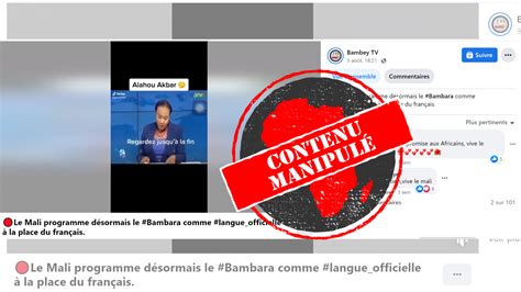 Cette vidéo prétendant que le bambara est désormais la langue