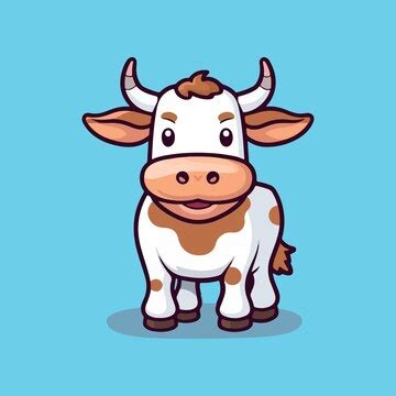 милая корова мультфильм векторные иллюстрации | Премиум векторы
