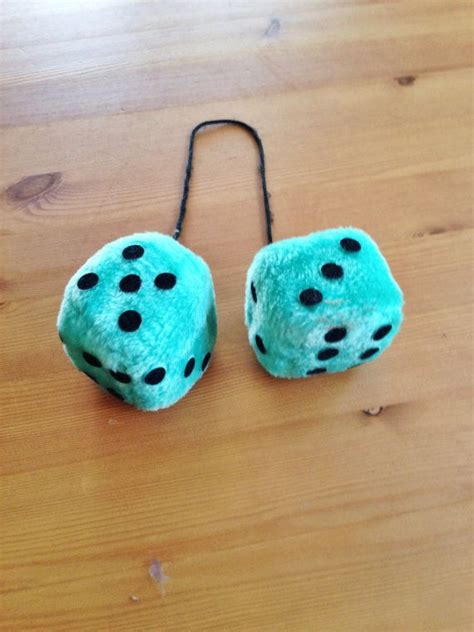 Turquoise Fuzzy Dice