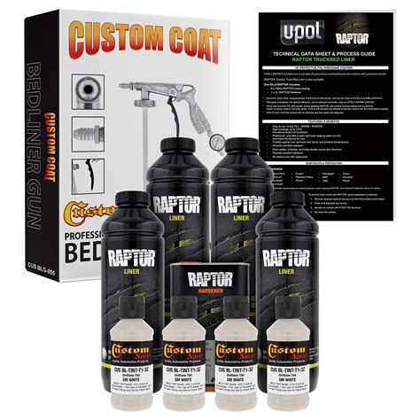 Buy U Pol Raptor Bright White Urethane Spray On Truck Bed Liner Kit And