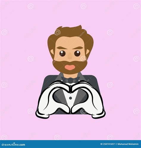 Vector Illustration Of A Man Expressing Love Stock Vector